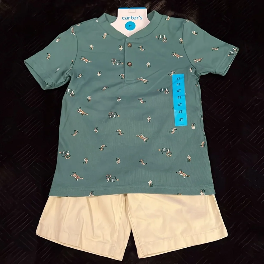 Carter's 2 pc Shirt and Shorts Set. Toddler Boys 4T